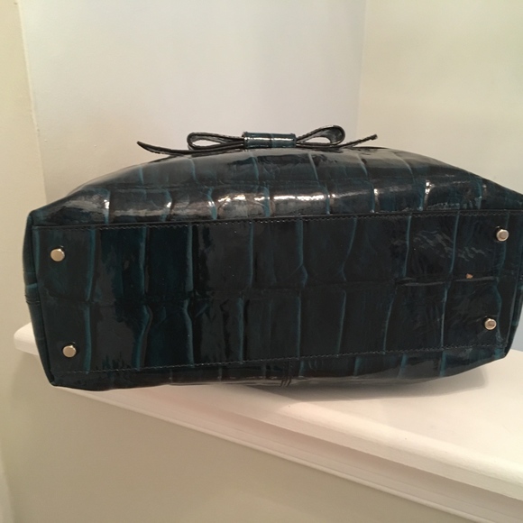Teal Patent Leather Kate Spade tote bag - Picture 7 of 8